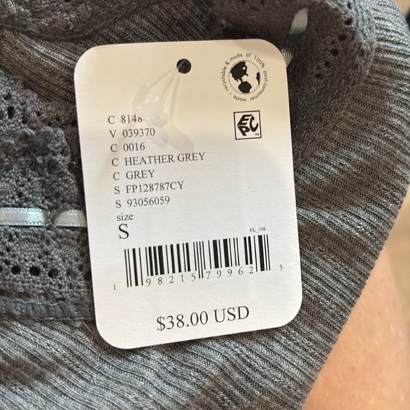 Only You Tank by Free People in Heather Gray. NWT! - Picture 5 of 5